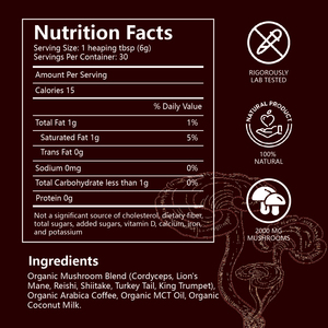 Café en polvo orgánico instantáneo de hongos OEM y ODM, mezcla de hongos 10 +, melena de León para cerebro, memoria de enfoque, inmunidad, café de hongos - Product Image 2