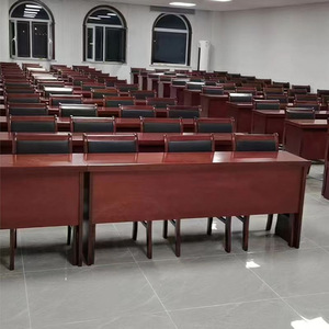 Middle Table Conference Table Solid Wood Veneer Long Table Meeting Room Office Training Desk Chair <b>Set</b> - Product Image 3