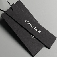 Étiquettes Suspendues Personnalisées Avec Logo, Papier 600 g/m², Étiquettes de Vêtements en Carton Noir de Luxe