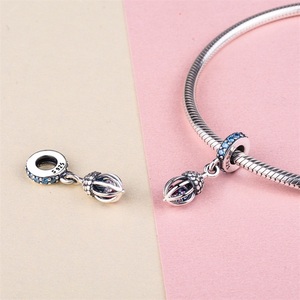 S925 del encanto de la plata esterlina de la avellana con cuentas de Color la pulsera colgante del collar del encanto - Product Image 3