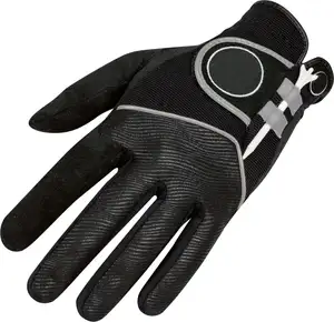 Graceful black microfiber custom golf glove with tee holder