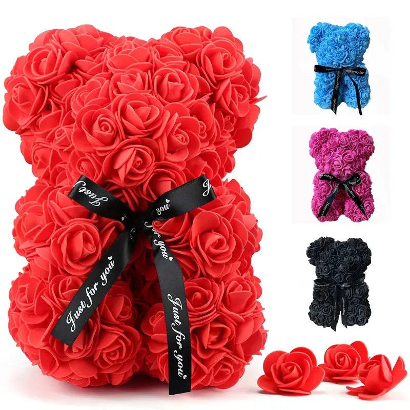 HUAMJ 2023 Factory Custom Wholesale Girls Woman Gifts Box Preserved Flower Valentines Day Gift Of Rose Teddy Bear