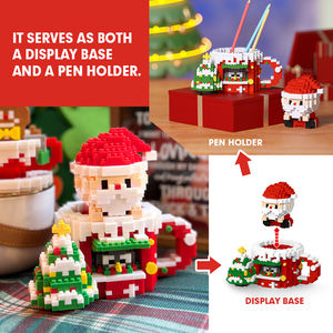 ที่ใส่ปากกาของซานตาคลอสชุดตัวต่อ3D ชุดคริสต์มาสอนุภาคขนาดเล็กพลาสติกสำหรับเด็กอายุ5ถึง7ปี - Product Image 3