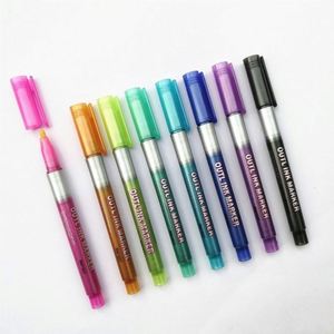 Hot Sale Custom BV-DPH39 Double Line Fluorescent Outline Marker Pen with Washable Ink and Single Tip for DIY <b>Drawing</b> - Product Image 1