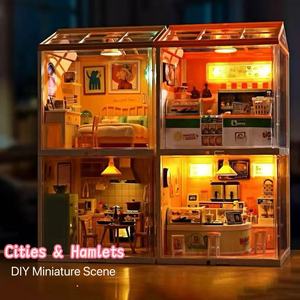 <span class=keywords><strong>Kit</strong></span> de <span class=keywords><strong>maison</strong></span> de poupée miniature DIY, ensemble de construction de scènes miniatures à 6 étages, assemblage artisanal, <span class=keywords><strong>maison</strong></span> miniature, jouets éducatifs pour enfants - Product Image 2