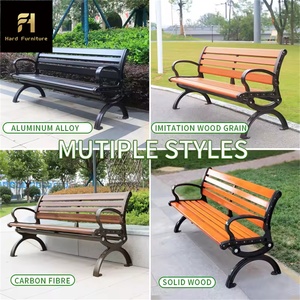 Modern Double Seat <strong>Wooden</strong> Garden Courtyard <strong>Benches</strong> Factory Hot <strong>Sale</strong> Aluminum Black Iron <strong>Bench</strong> for Park School Hotel-Outdoor - Product Image 3