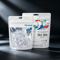 Sac d'emballage personnalisé en plastique refermable pour câble Ethernet, avec trou de suspension et fenêtre transparente