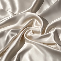 Parure de lit quatre pièces de luxe en soie glacée, blanc cassé, ultra-douce, style minimaliste