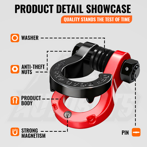 AUTOBOTS Universele Stalen Trekhaak Aanhangwagen Trekhaak Trekring Trekhaak Schakel Gesp Gespleten D-Ring Schakels - Product Image 2