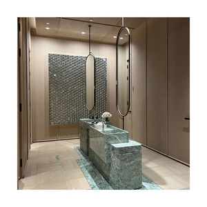 Lavabo sur pied en marbre poli moderne personnalisé pour salle de bain - Product Image 2