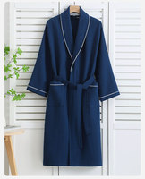 Peignoir en tissu gaufré avec logo personnalisé, 100% coton, séchage rapide, pour hôtel, spa, approvisionnement en gros