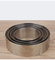 Cetakan Kue Tart Ring Mousse Bulat Stainless Steel Grosir, Alat Kue 4/5/6/7/8/10 Inch