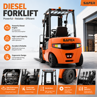 Chariot élévateur diesel SAFER 2 tonnes, moteur japonais, certifié CE, chariot élévateur industriel pour entrepôt