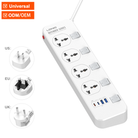 LDNIO SC4408C 2M Cable de extensión Socket Puerto de Protector de sobrecarga 4 salidas universales Regleta de alimentación EE. UU./Reino Unido/UE Enchufes para elegir