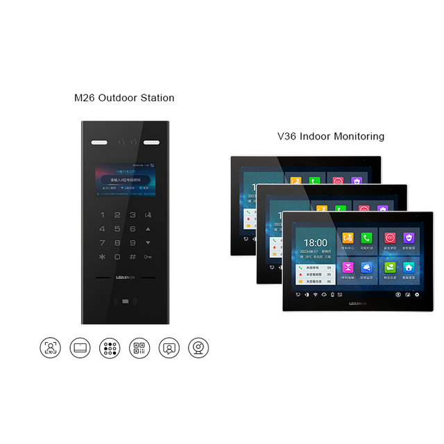 LEELEN Two-way Voice Call Apartment Intercom Password Video Building Phonebell Face Recognition Biometric Access Control System