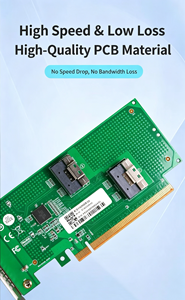 การ์ดอะแดปเตอร์8654 PCI E 4 0ถึง slimsas SFF การ์ดขยายเกม GPU การ์ดกราฟิกภายนอก U 2การ์ดเครือข่าย SSD ต่ำ - Product Image 6