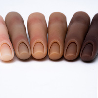 Main d'entraînement en silicone flexible pour la pratique des ongles, manucure, doigt artificiel réaliste pour la pratique des ongles en acrylique