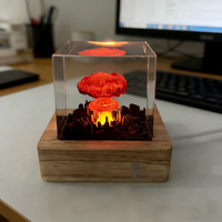 Lámpara Decorativa con Forma de Nube de Explosión Nuclear, Modelo de Bomba Atómica, Escultura Atmosférica de Resina Epoxi, Luz Nocturna para Dormitorio o Sala de Estar