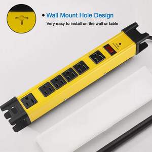 6 أقدام نيما المكونات تمديد الحبل الثقيلة 15A شريط الطاقة عرام حامي 6 منافذ الصناعية متعددة الاستخدام الأصفر - Product Image 4
