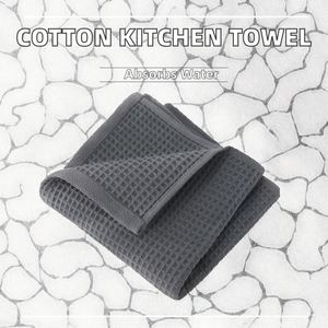 Serviettes et torchons carrés en coton pur, jacquard durable, motif nid d'abeille, design à carreaux, pour la cuisine - Product Image 2