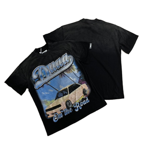 เสื้อยืดพิมพ์ลายฮิปฮอปทรงโอเวอร์ไซส์สำหรับผู้ชาย คอลเลคชั่นใหม่ปี 2026 ผลิตจากผ้าฝ้าย 100% ระบายอากาศได้ดี สไตล์สตรีทแฟชั่น - Product Image 1