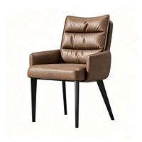 Chaise de salle à manger en cuir PU, pieds en métal, style moderne, faible MOQ, fabrication OEM, prix abordable, restaurant