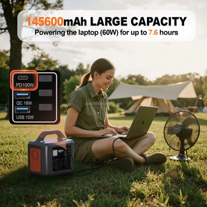 Station de batterie <span class=keywords><strong>rechargeable</strong></span> LiFePO4 600W 512Wh, générateur solaire à onde sinusoïdale pure, alimentation de secours pour le <span class=keywords><strong>camping</strong></span> en plein air - Product Image 3
