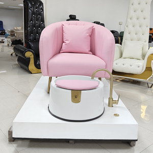 Modern pink Salon Furniture Foot Manicure Spa Chair White Rectangular Base No Plumbing Round Sofa Pedicure Chair - Product Image 2