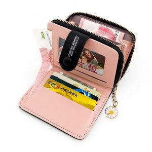 Custom Embroidered Women Wallet with Zipper and Snap Closure, Short Leather Coin Purse Card Holder for <b>Gifts</b> - Product Image 4
