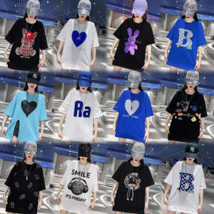 เสื้อยืดแขนสั้นผู้หญิงดีไซน์ทันสมัยคุณภาพสูงหรูหรา ขายส่ง เสื้อยืดวัยรุ่นประดับตกแต่งอย่างหรูหรา - Product Image 2