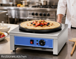 Nouvelle machine à gaufres électrique commerciale, plaque à crêpes en acier inoxydable de 16,9 pouces, portable, haute productivité pour restaurant, café - Product Image 4