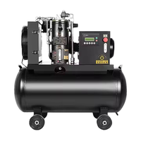 Compresseur d'air industriel portable mini à vis à vitesse fixe 3KW avec moteur refroidi par air alimenté au gaz naturel et PLC, réservoir 180L