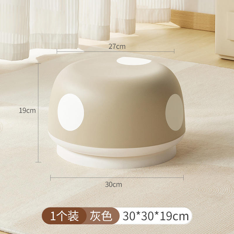 Tabouret en forme de champignon [Tabouret à langer gris à pois]