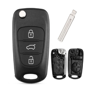 Pour Sportage K2 K5 <span class=keywords><strong>Rio</strong></span> 3 Picanto Ceed Cerato Sportage coque de clé à rabat à 3 boutons lame TOY49 avec fixation à vis vissée à l'arrière - Product Image 1