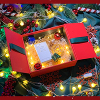 Boîte cadeau de Noël personnalisée à deux portes ouvrables pour cadeau, emballage de luxe en carton avec ruban, boîte cadeau magnétique
