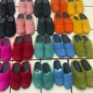 Men and Women Furry Oxford Fashion Home Anti-Slip Genuine Leather Sole Cozy <b>Comfortable</b> Indoor Bedroom Shoes Warm Spring - Product Image 2
