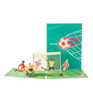 Carte de vœux en papier 3D avec scène de football, art fait main, impression numérique ZS-P2197 - Product Image 4