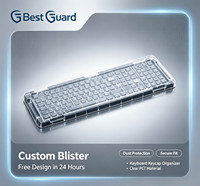 Boîte en plastique transparent PET pour accessoires de clavier, emballage sous blister