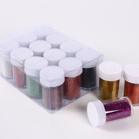 Polvo de purpurina de colores surtidos en botella mezcladora prellenada de fábrica, material para manualidades DIY, para moldeo de epoxi, fabricación de slime y adornos festivos