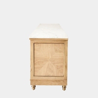 Tables consoles d'entrée en bois de style Wabi-Sabi, faites à la main, écologiques, durables, avec plateau en marbre, pour le salon et la maison