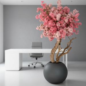 شجرة بونساي اصطناعية كبيرة من الخشب مع زهور اصطناعية، نباتات وأشجار اصطناعية، شجرة كرز اصطناعية من إنتاج المصنع - Product Image 3