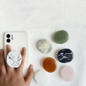 Accesorios de moda para teléfono móvil Soporte para teléfono móvil de mármol real Soporte Pulsera de piedra Correa para teléfono móvil - Product Image 1