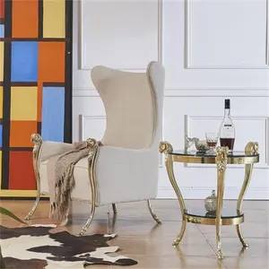 Glam Möbel elegante Wohnzimmer möbel Luxus Samt High Back Lounge Gelegenheit Wingback Akzent Esszimmers tuhl modern