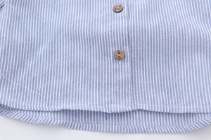 Chemise à manches longues en coton pour filles, rayée, brodée, blanche, avec un motif amusant de lapin et de chien, au meilleur prix - Product Image 5