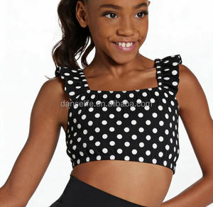 Conjunto de leotardo de ballet <span class=keywords><strong>para</strong></span> niñas con top corto de lunares y pantalones cortos <span class=keywords><strong>para</strong></span> gimnasia, entrenamiento, yoga, deporte, danza y espectáculos. - Product Image 2