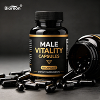 Compléments alimentaires quotidiens à base de composants végétaux naturels multiples, incluant des capsules fiables pour la vitalité masculine pour adultes.