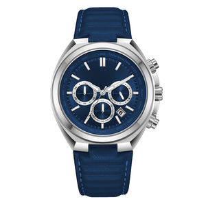 Montre de luxe pour homme en acier inoxydable 44 mm avec grand cadran <span class=keywords><strong>bleu</strong></span>, montre-bracelet décontractée pour homme, chronographe, montre cadeau - Product Image 2