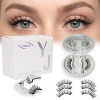 Faux cils naturels épais personnalisés, ensemble de cils doux, cils magnétiques doux, cils magnétiques réutilisables avec applicateur