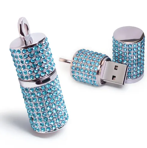 Moda kristal takı USB2.0 Disk elmas ruj kolye 64GB flaş çip 16GB 8GB 32GB 1GB kapasiteleri lazer Logo kartı