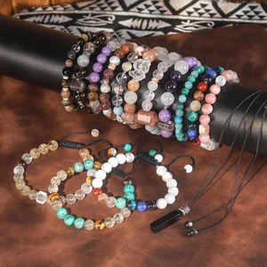 RINNTIN GMB99 Vente en gros de perles de pierre naturelle Shoushan de 8 mm, perles de quartz clair, bracelet en cristal de guérison pour le <span class=keywords><strong>bien</strong></span>-être et l'équilibre - Product Image 6